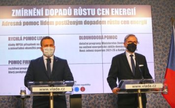 Vláda schválila záměr adresné pomoci domácnostem a firmám postiženým nárůstem cen energií