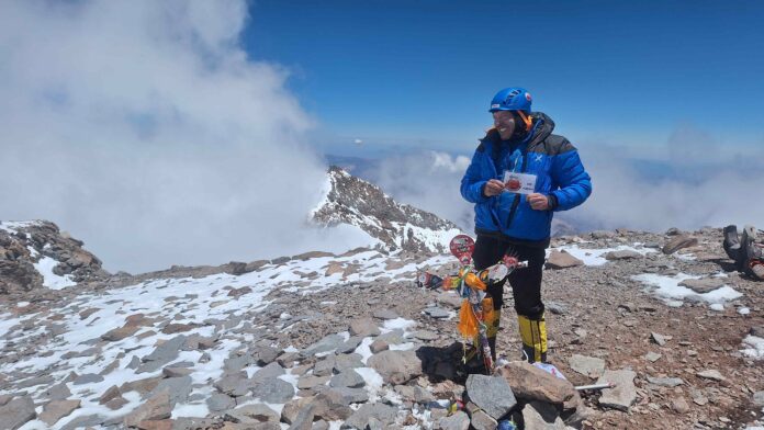 Petr Moravec na vrcholu Aconcagua